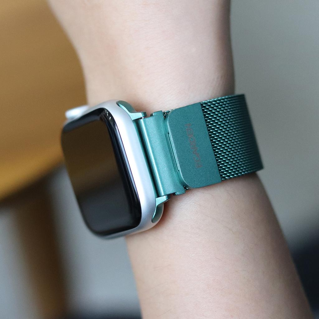 Egadeun Металлический ремешок для Apple Watch Миланская петля Глубокий зеленый 7 6 5 4 3 2 1 Совместим со всеми моделями SE