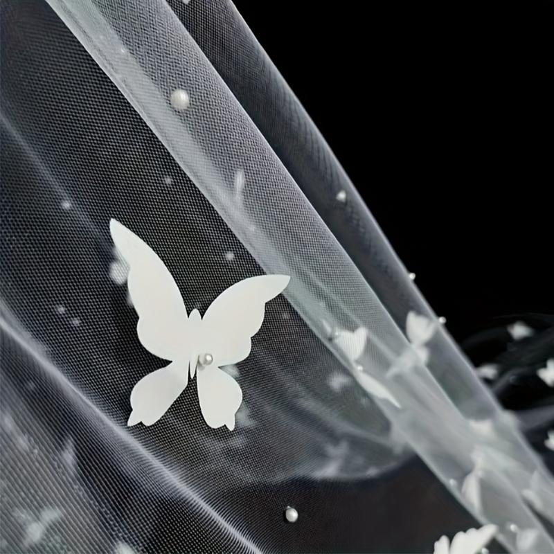 1шт длинный шлейф тяжелый жемчуг невеста роскошный свадебный головной убор свадебная фата 3D вышивка бабочка фата очень длинная