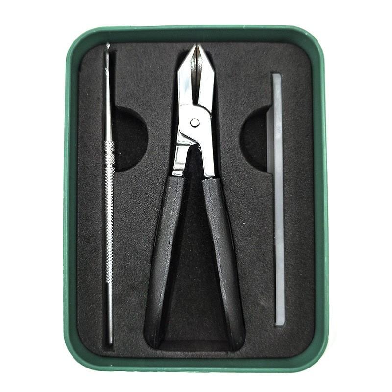 High-Grade Anti-Splash Angled Nail Clippers Set - Large Opening, Three-Piece for Grooved Nails