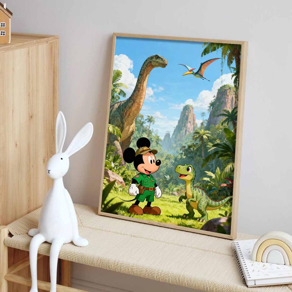 Disney Diamond Painting Mickey Dinosaur Safari Adventure Diamond Art Painting Set for Home Office Decoration Handmade Gifts