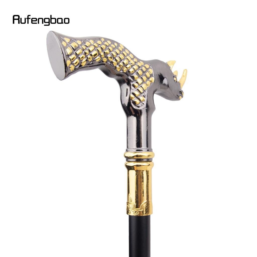 Золотисто-черная голова носорога, модная трость, декоративная трость, косплей, винтажная вечеринка, модная трость, посох 91 см