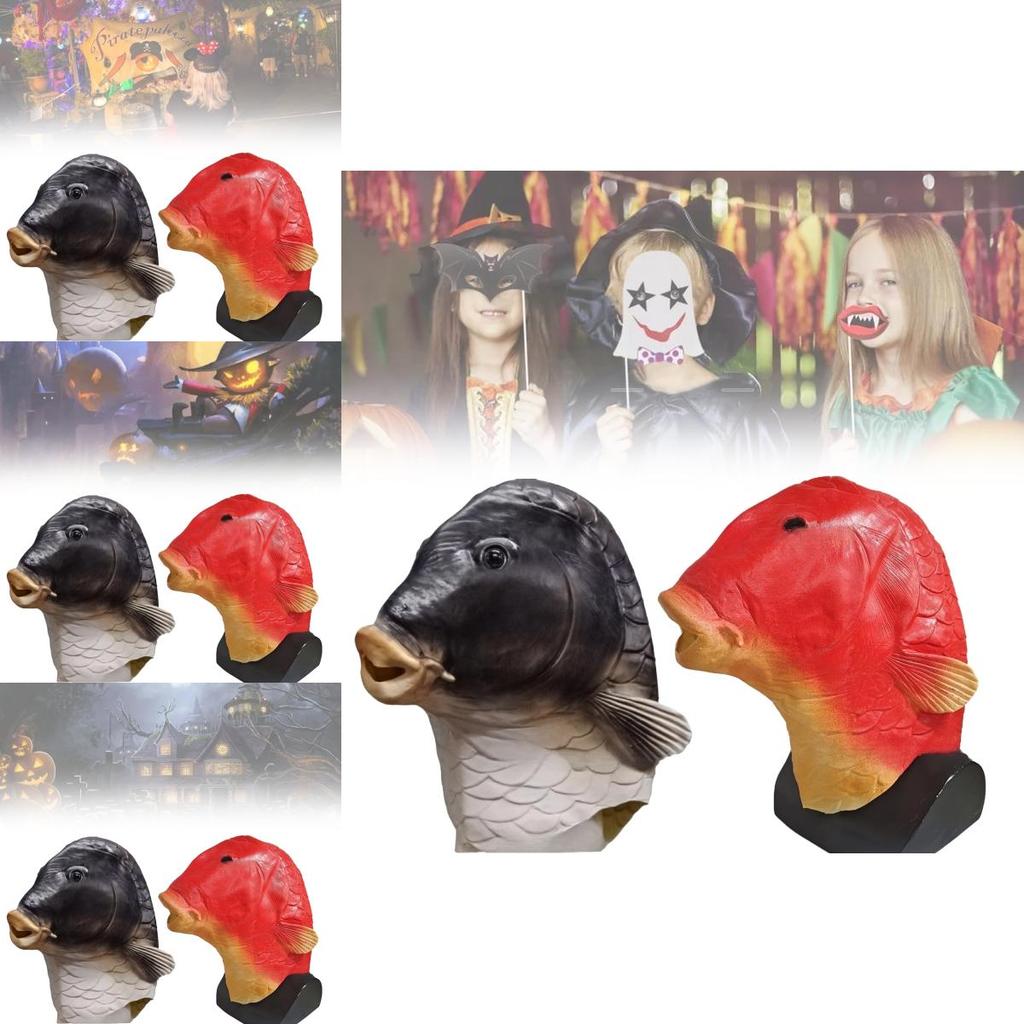 Eye-catching Goldfish Head Mask Vibrant Latex Material Perfect For Diy Projects And Festive Occasions
