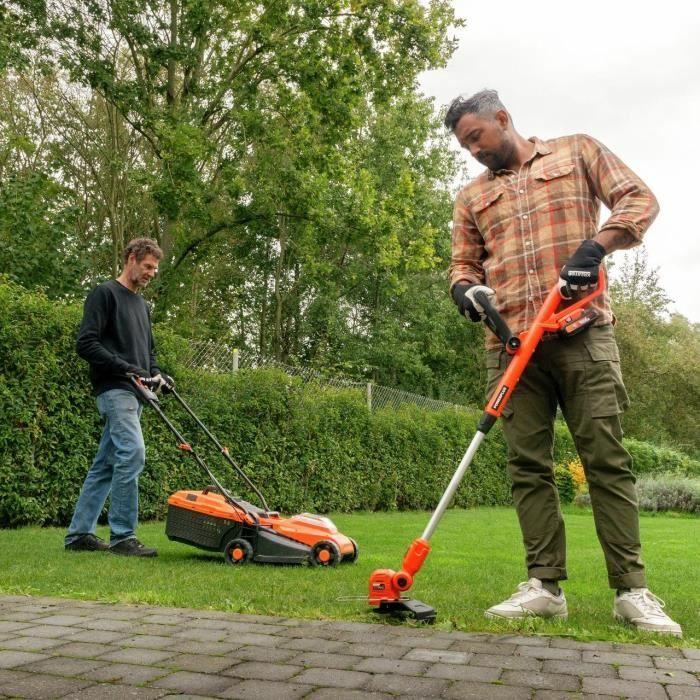 Pack Tondeuse BRUSHLESS 20V 33cm de coupe + coupe-bordures + taille-haies - DUAL POWER - POWDPGBOX25 - 1 batterie 20V 3Ah + chargeur