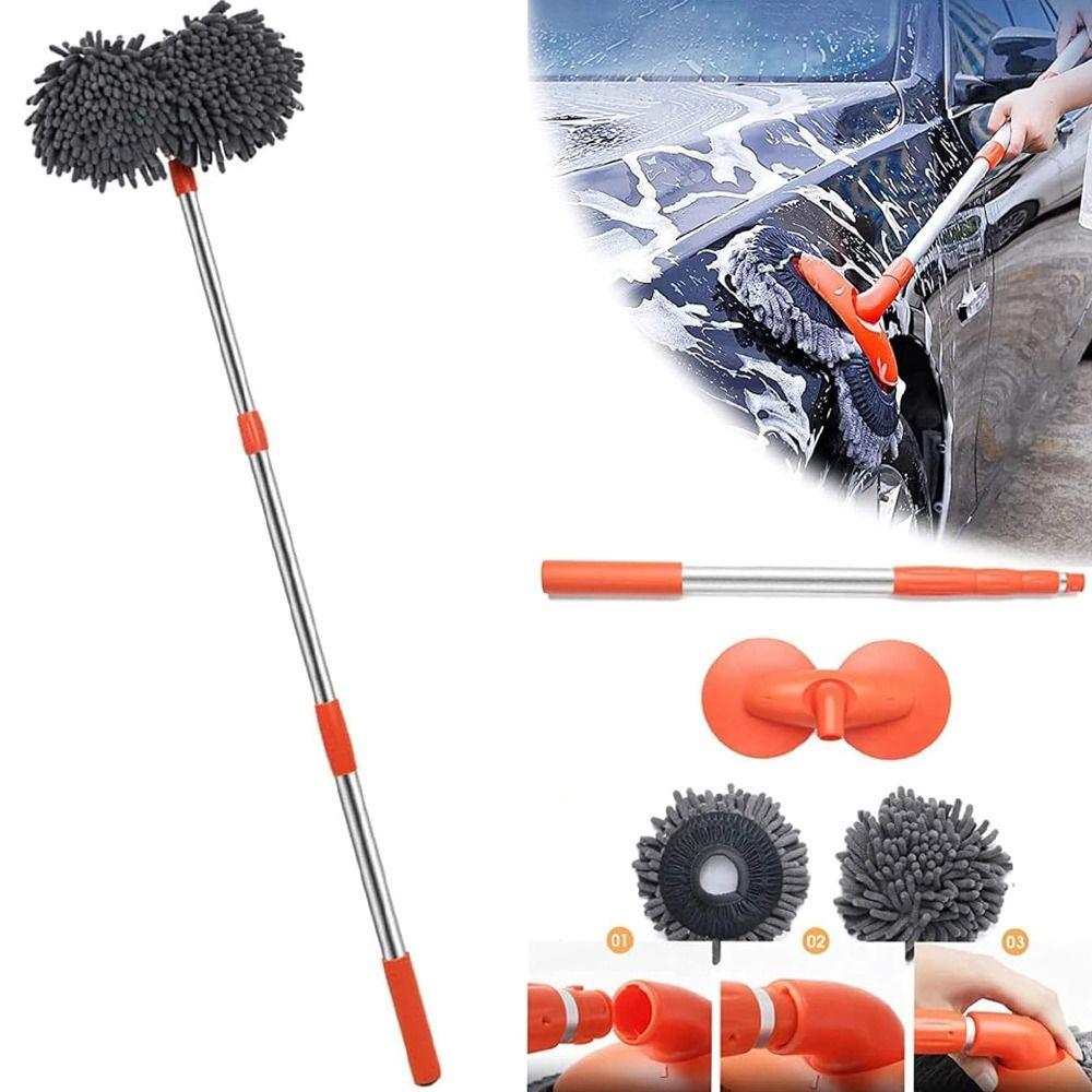 Швабра для мытья автомобиля с длинной ручкой, швабра с двойной головкой, инструмент для чистки окон автомобиля, щетка для чистки автомобиля, транспортные средства