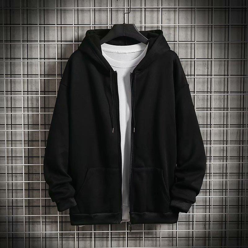 Autumn and Winter Sweater Hooded Cardigan Stream Fleece Jacket Loose Sports Class Uniform Girls