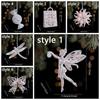 Glitter Christmas Tree Pendant Plastic Slightly Sticky Artificial Christmas Decoration Cartoon Candy Butterfly