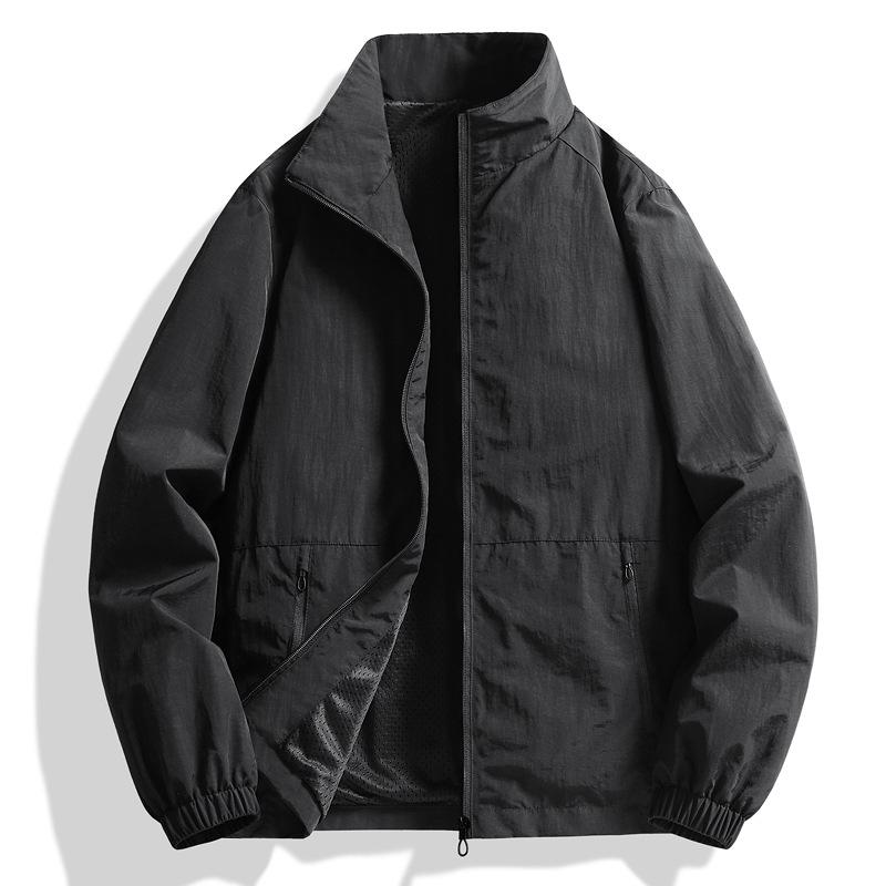 Мужская легкая куртка с воротником-стойкой больших размеров – повседневное пальто на весну и осень для отцов среднего возраста