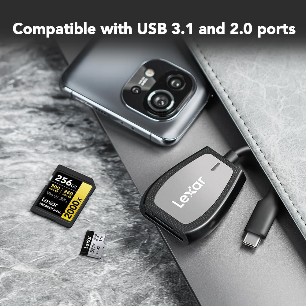 Lexar Кардридер Оригинальный Micro USB 3.2 Type C на SD Micro SD TF Адаптер Аксессуары OTG Кардридер Smart Memory SD Card Reader Двухслотовый Ридер