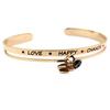 [P7980] - Дизайнерский стальной браслет «Messages» из розового золота (Love Happy Chance) - 65 мм 6 мм - клевер 8 мм