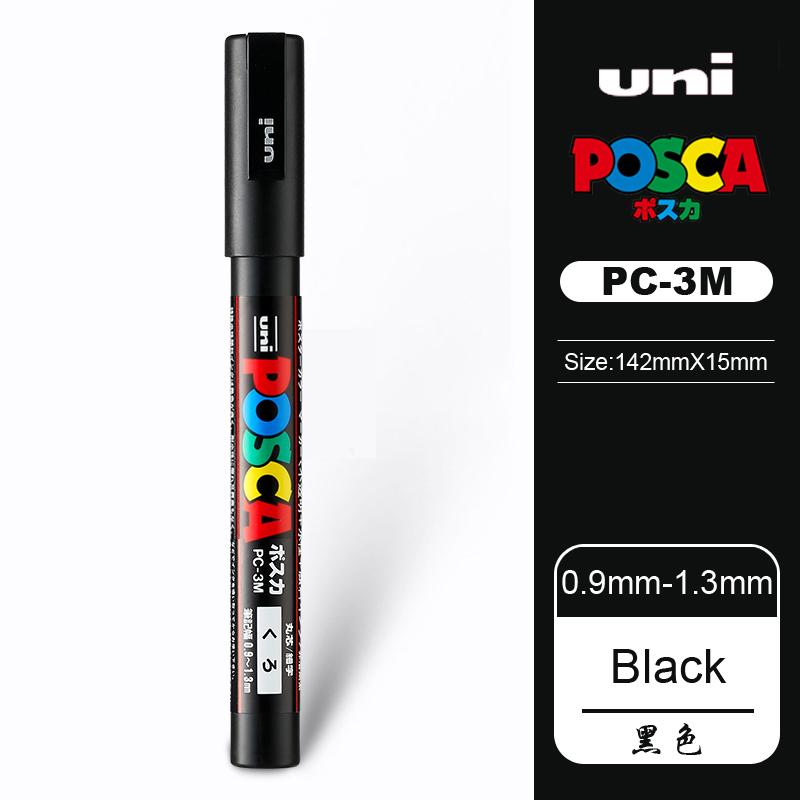 Японские маркеры Posca Poster Color, PC-1M/3M/5M Белый/Черный/Золотой/Серебряный Водонепроницаемые Красочные Маркеры для Рисования Раскрашивания stiften
