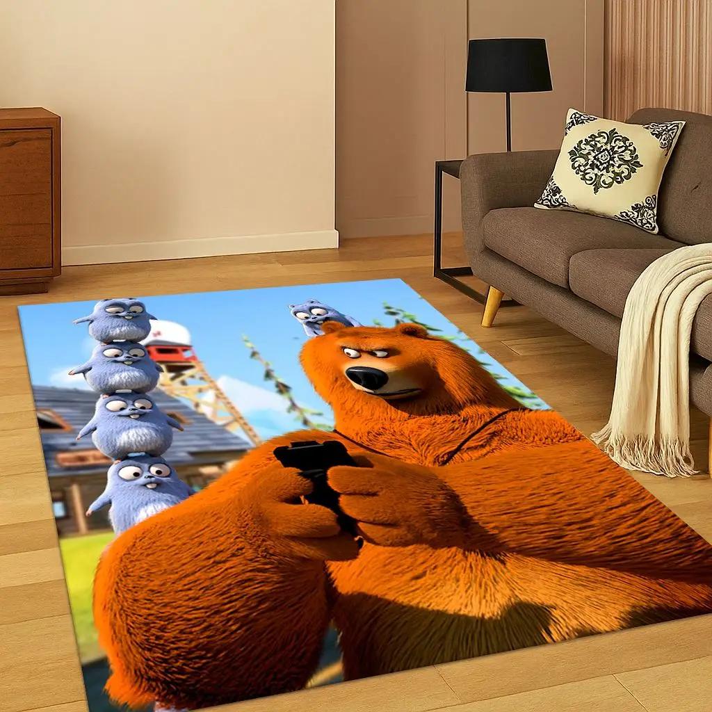 3D ковер Мультяшный ковер Гриззи и лемминги для спальни, гостиной, дивана, домашнего декора, коврик для игровой зоны детей, нескользящий коврик для пола, подарок