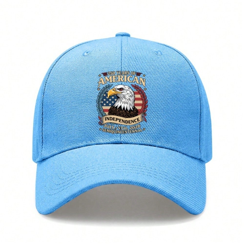 [Patriotic Baseball Cap] 250Th Anniversary USA Eagle Print Polyester Adjustable Hat Breathable Casual Outdoor Sports Independence Day Gift Unisex