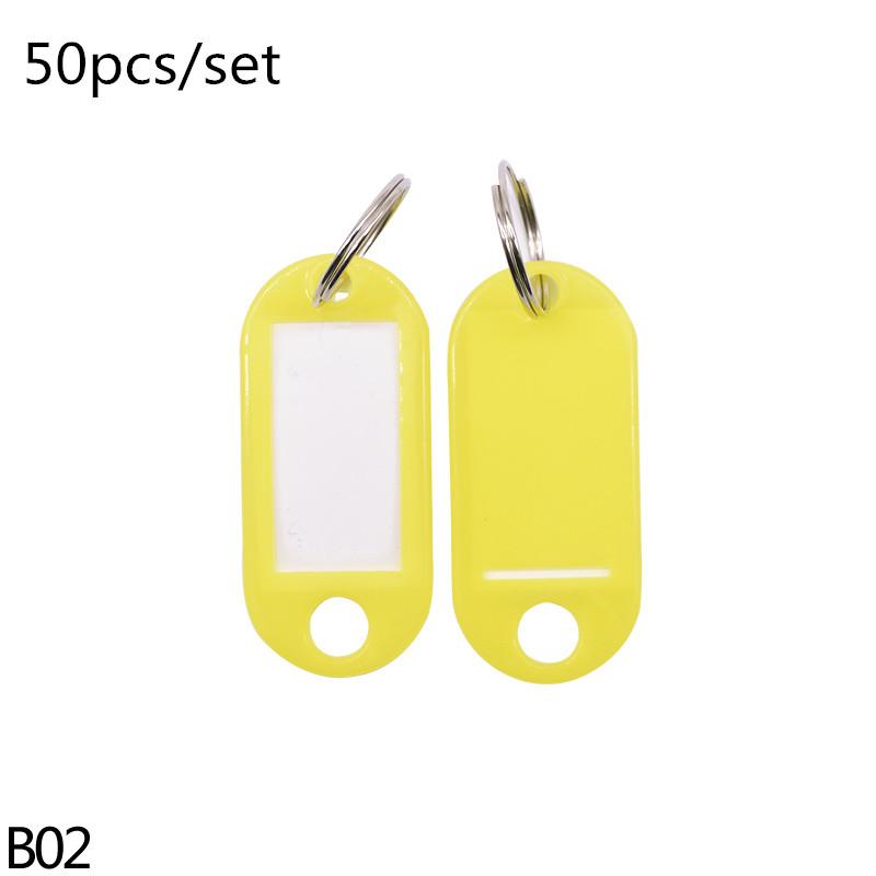 50pcs/lot Colorful Plastic Keychain Key Tags Label Numbered Name Baggage Tag ID Label Name Tags With Split Ring
