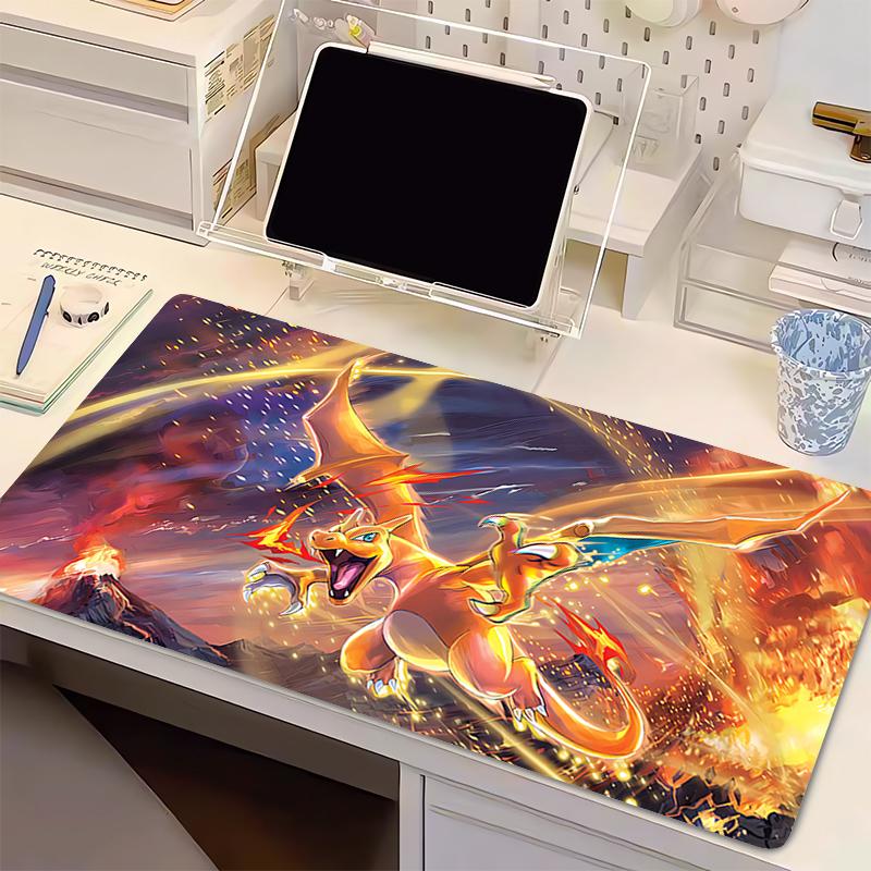 Natural Rubber Mouse Pad PPokemon Charizard Computer Keyboard Pad Carpet Large Gaming Accessories Mousepad Gamer Desk Mat Table