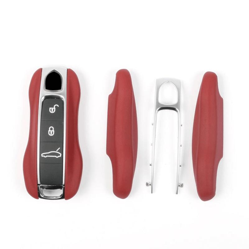 AABKT1 Leather Car Smart Key Cover Case Fob For Porsche 911 Macan Boxster Cayenne Panamera Taycan Cayman 971 9YA 718 Key Shell
