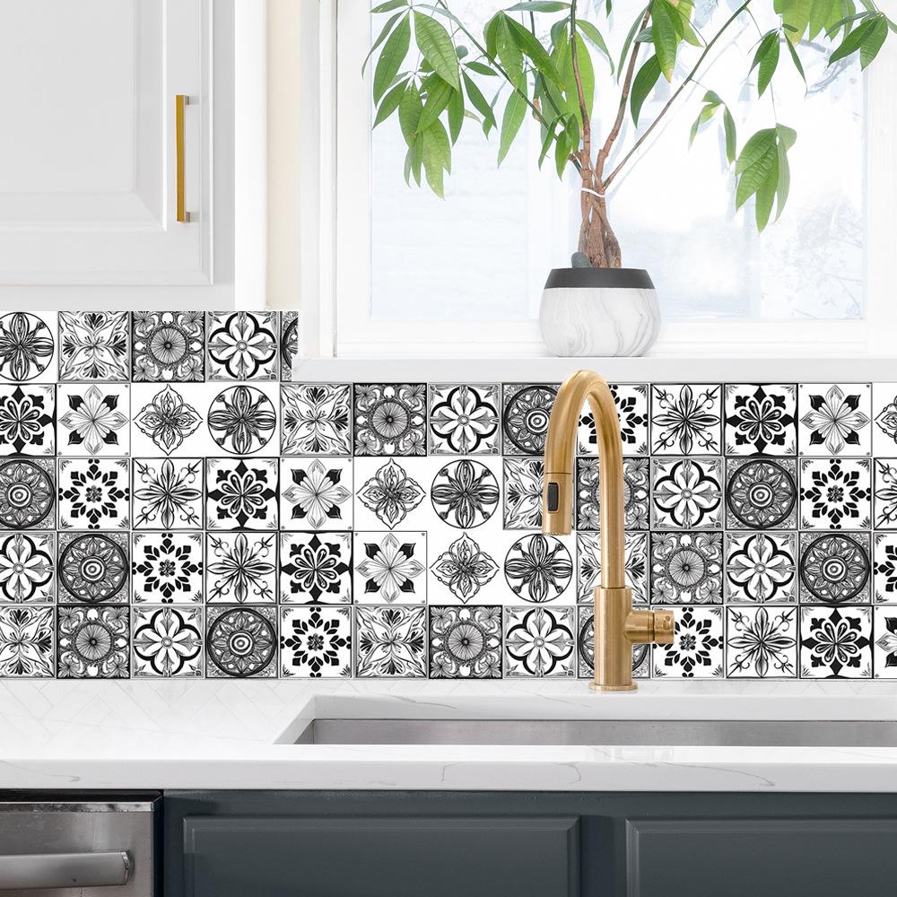 MSC1228 Ceramic Tile Mandala Pattern Kitchen Dining Room Background Landscaping Tile Paste Self-adhesive