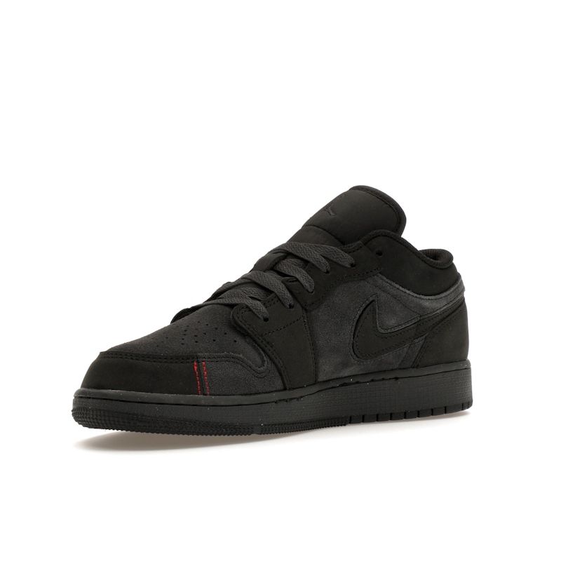 Air Jordan 1 Low SE Craft GS Темно-серый Дымчатый Красный Varsity Черный FQ7757-001