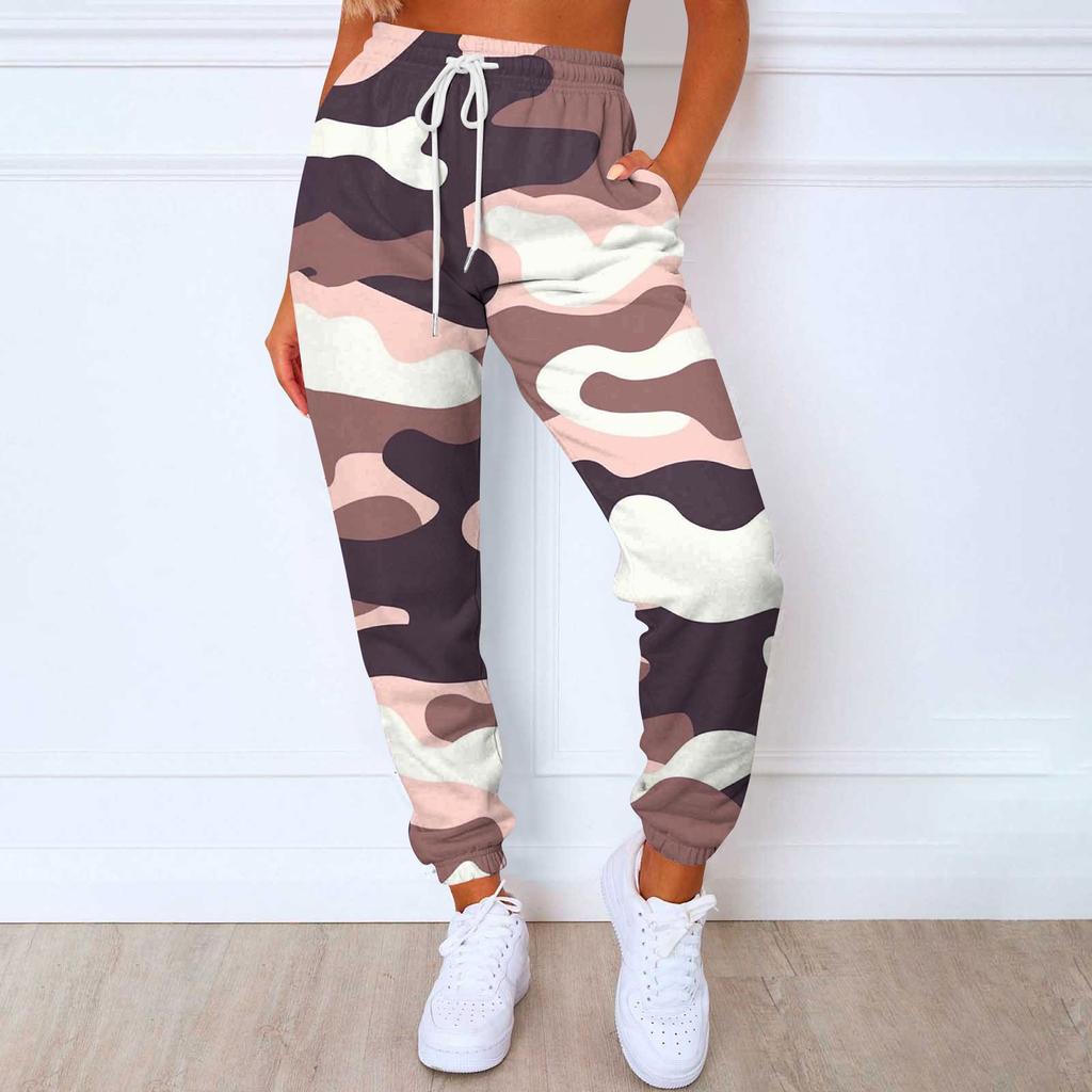 Ladies Casual Fashion Print Casual Pants Sweatshirt Trousers