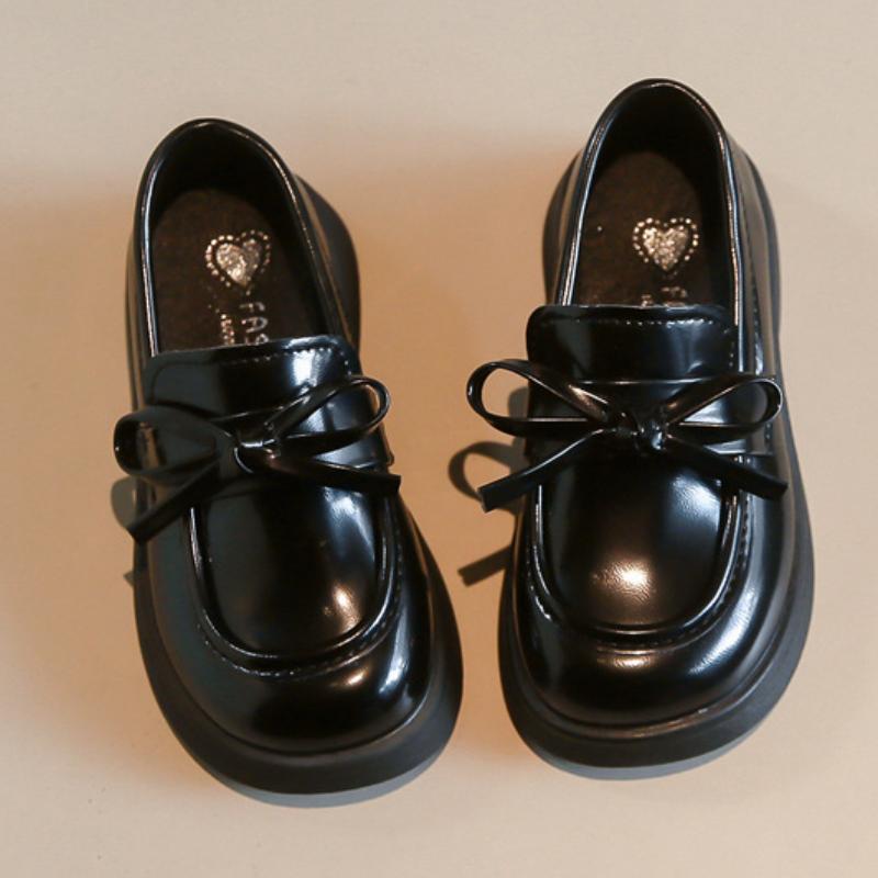 Весна Осень Детские Черные Лоферы Модные Дышащие Девушки Принцесса Кожаные Туфли Повседневные Толстые Подошвы Детские Школьные Одиночные Туфли