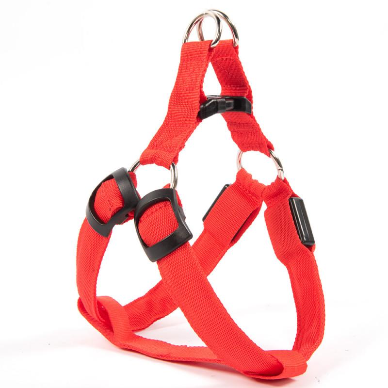 Светодиодная шлейка для собаки Безопасный нейлоновый ремень Регулируемая Мигающий свет Перезаряжаемая Вверх