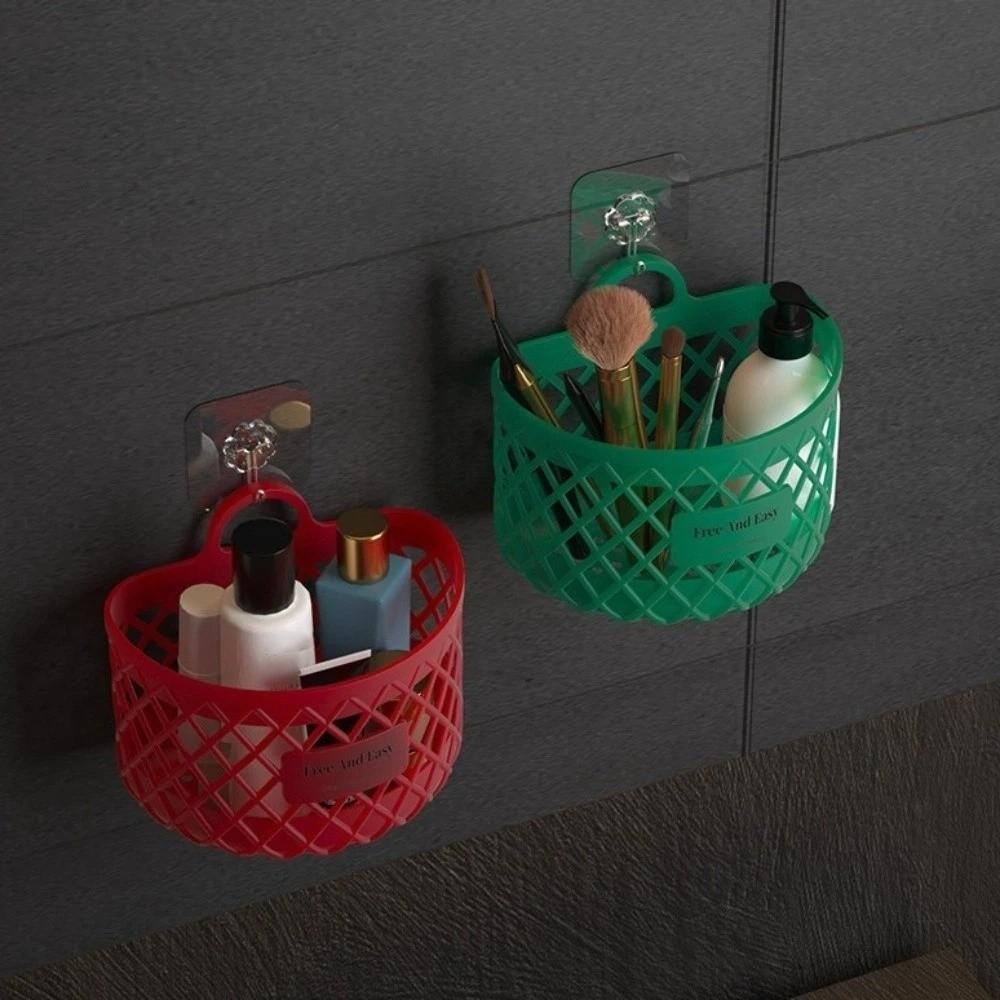 No Drill Kitchen Storage Basket Drainage Shelf Toiletry Holder Box Hanging Storage Basket Home Use