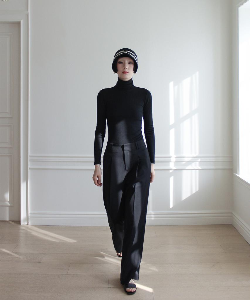 RUBATI Classic Wide Wool Pants (Black)