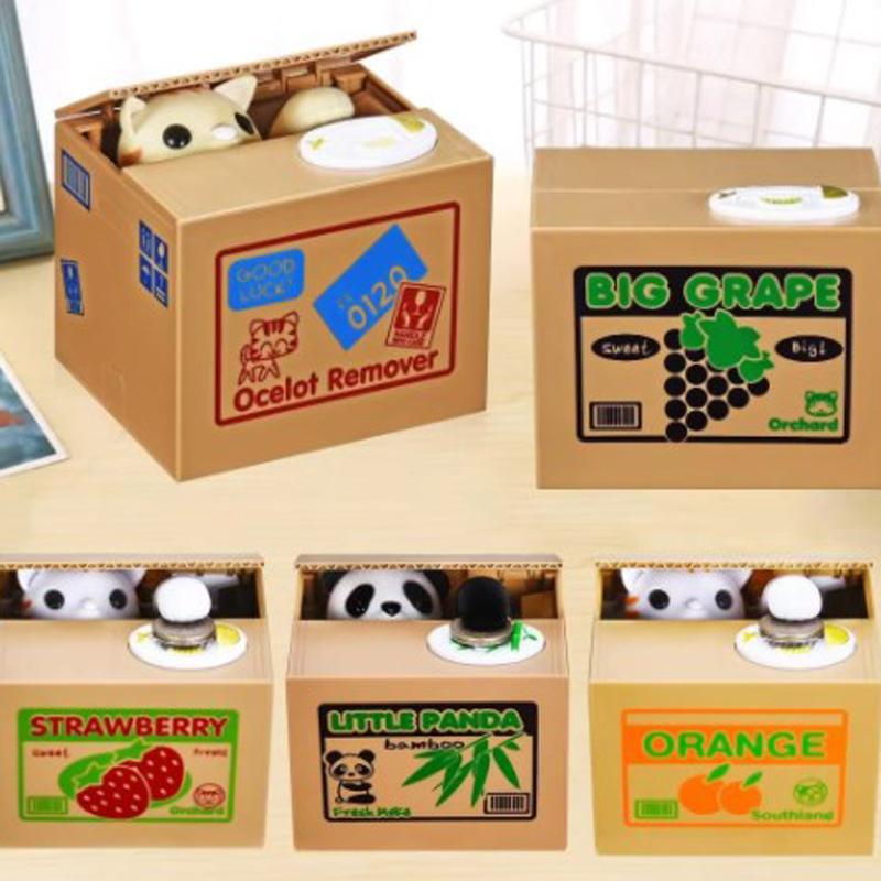 Креативная банка для сбережений в виде животных Электронный банк для денег Кража денег Детские игрушки в виде панды Большая емкость для копилок Украшения для дома