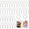 50 Pieces Photo Insert Keychain, Clear Picture Keychain, Photo Frame Rectangle Blank Photo Keychain for Valentine's Day Photo Diaphragm Supplies