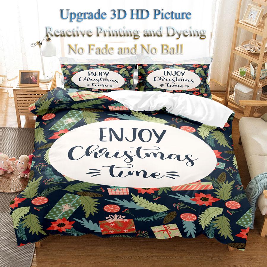 Comforter Christmas 200X200 Green King 3D Bedding Sets 3Pcs 2Pcs Single Double Bed Twin Full Size Thin Fabric