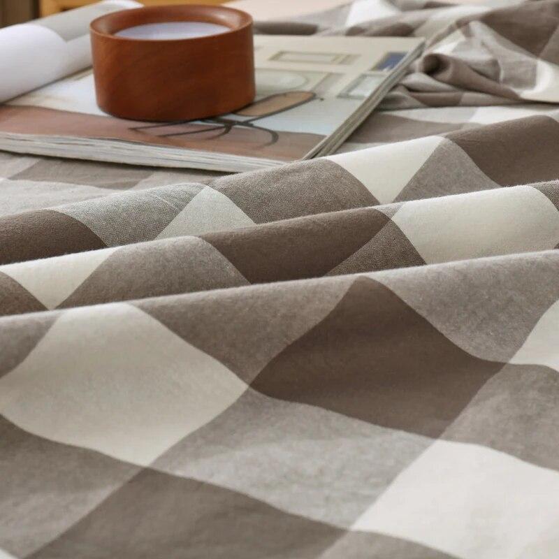 Высококачественный защитный чехол для матраса из 100% хлопка, регулируемая простыня 160x200, без наволочки, в клетку