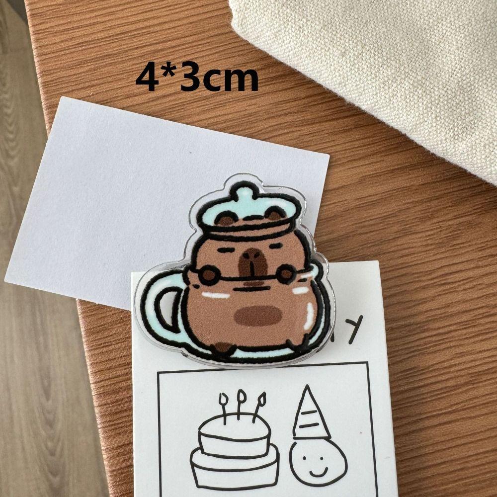 Акриловый зажим Capybara PP, мультяшный акриловый зажим, милый тестовый зажим для бумаги, студент