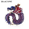 Enamel Craft Chinese Traditional Elements Loong 4 Color Animal Brooches for Women Men Coat Suit Buckle Pins