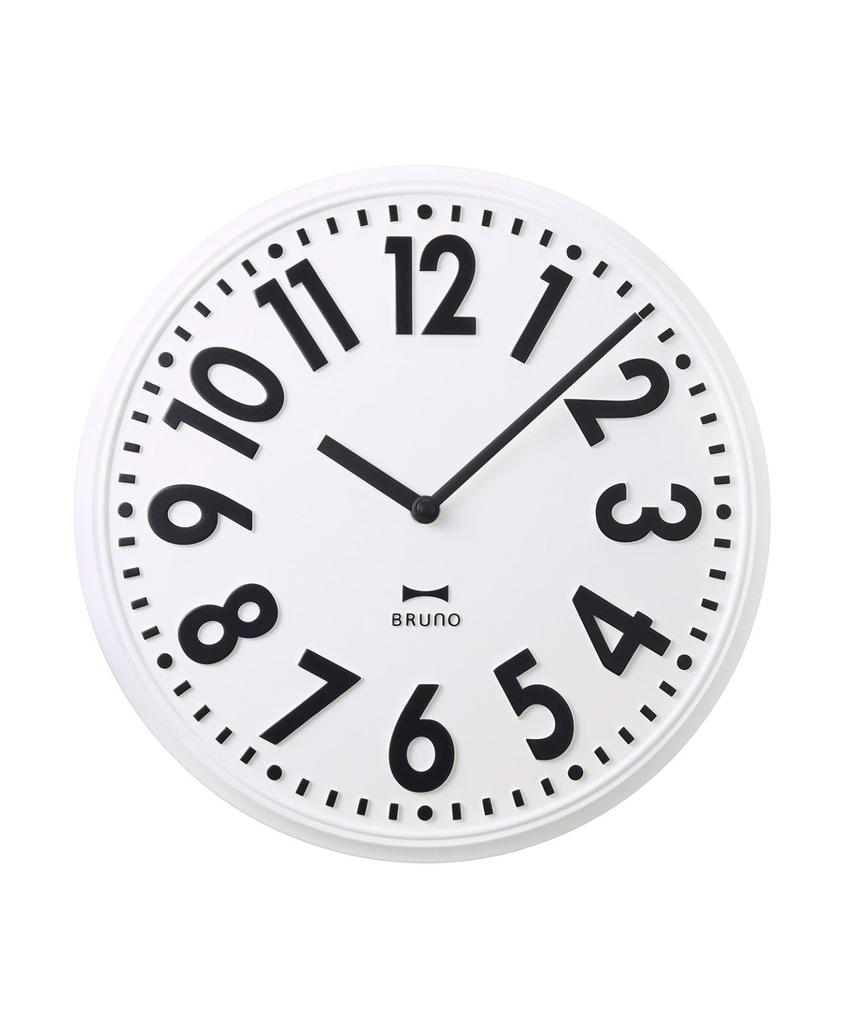 BRUNO Embossed Wall Clock White No Size BCW049-WH