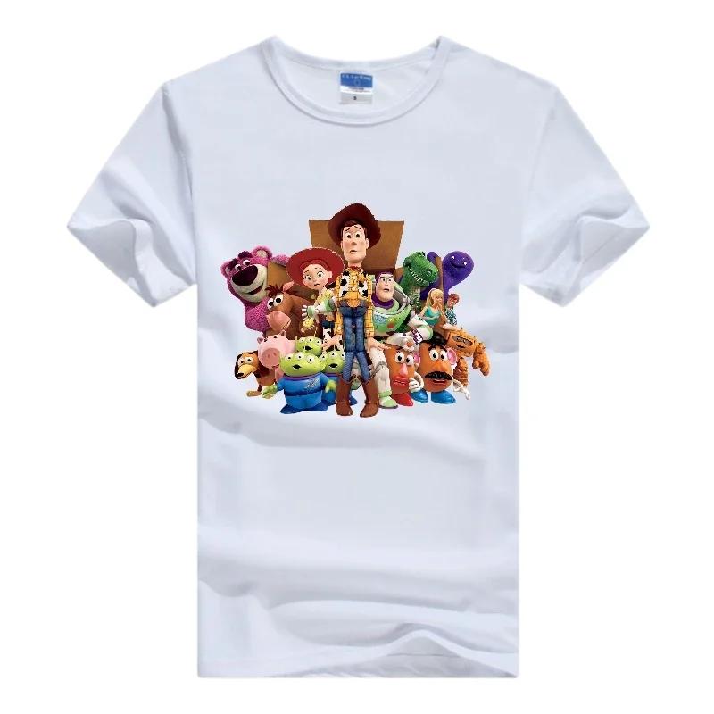 Disney Cartoon Toy Story Woman Tops White Clothes Short Sleeve Tee Oversized Friends 2024 Summer Blouse Grunge Y2K Mens T-shirts