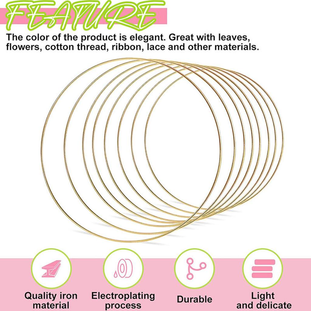 Floral Wreath Frame for Wedding Wreath Iron Ring Hoop Wreath Ring for Handmade Crafts Door Wall Mounted Wreath Accessory