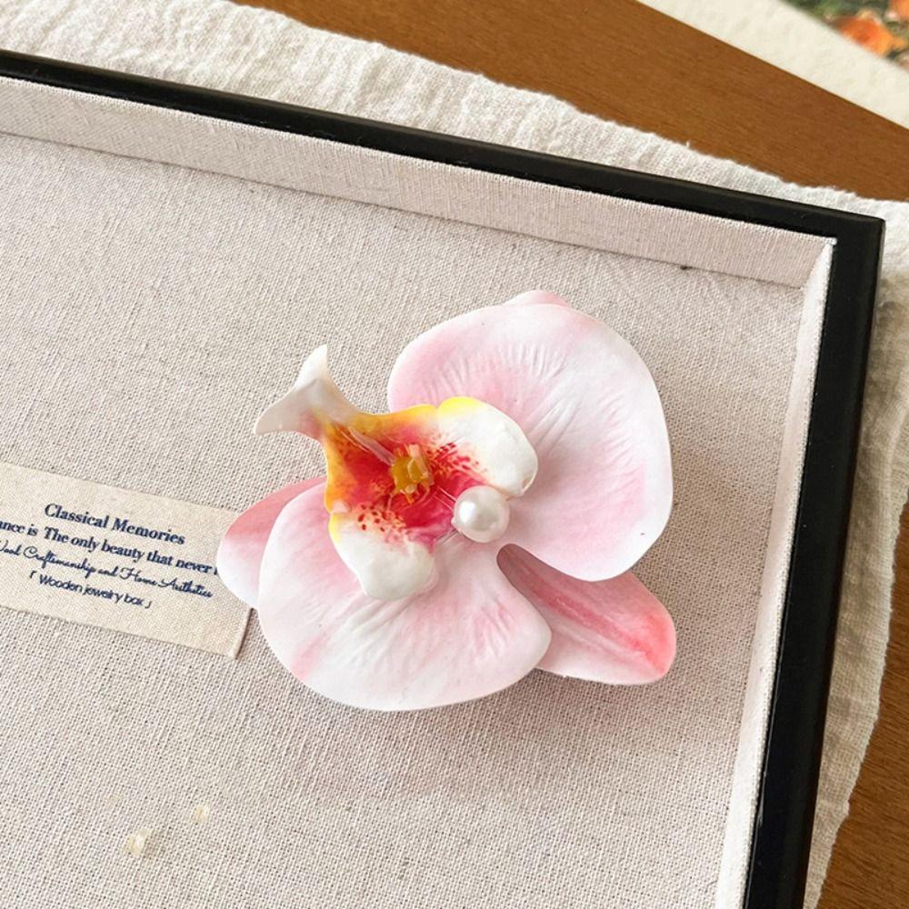 Butterfly Orchid Orchid Flower Hairpin Pearl Girl Hair Clip Sweet Flower Hair Clip Women