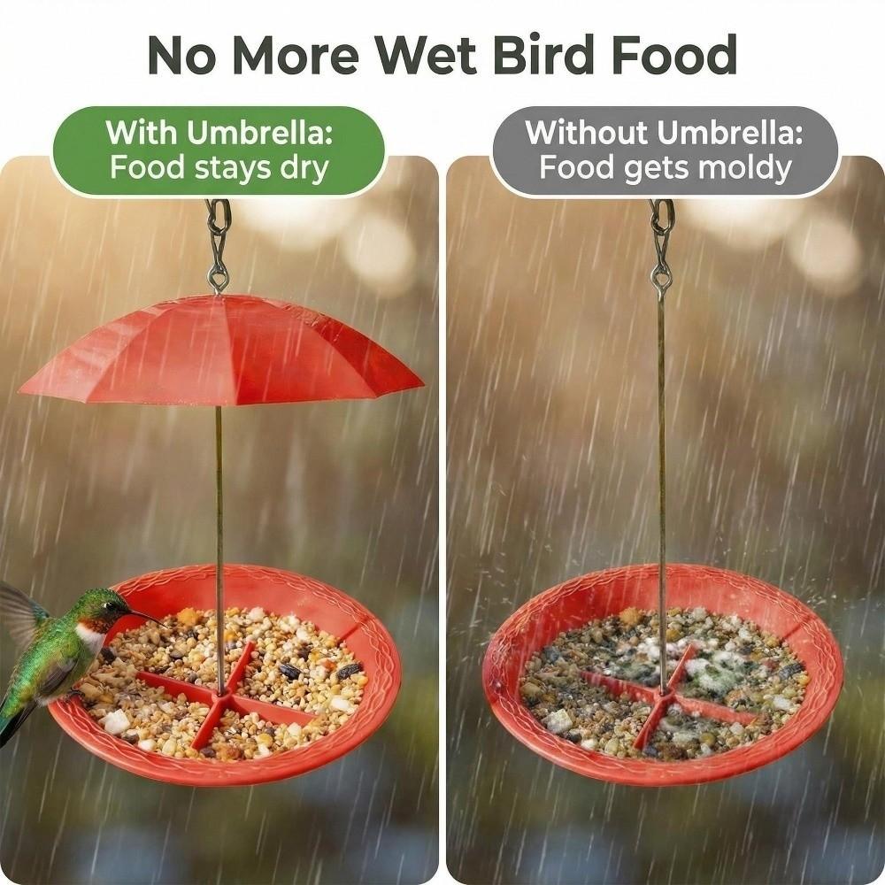 Weatherproof Umbrella Bird Feeder UV Protection Bird Water Drinker Bird Watching