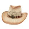 Мужская и женская соломенная шляпа в стиле вестерн-ковбой, пляжная шляпа от солнца, солнцезащитная шляпа
