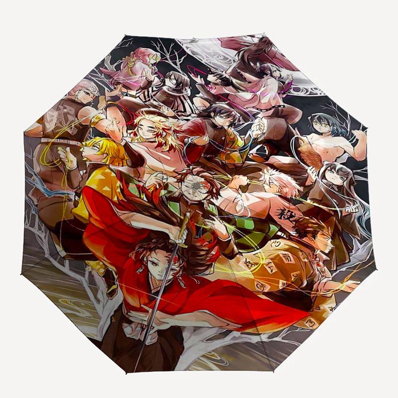 1pc Jujutsu Kaisen Characters Outdoor Umbrella - Automatic Opening/Closing, Portable Tri-Fold Design with 8-Rib Iron Frame - Perfect Gift for Fans, Tr
