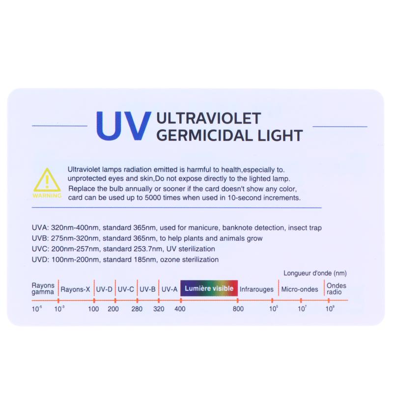 10Pcs Easy Reading Reusable UV Test Card Sensitive UV Intensity Detector for Germicidal Lamp Test Home Use