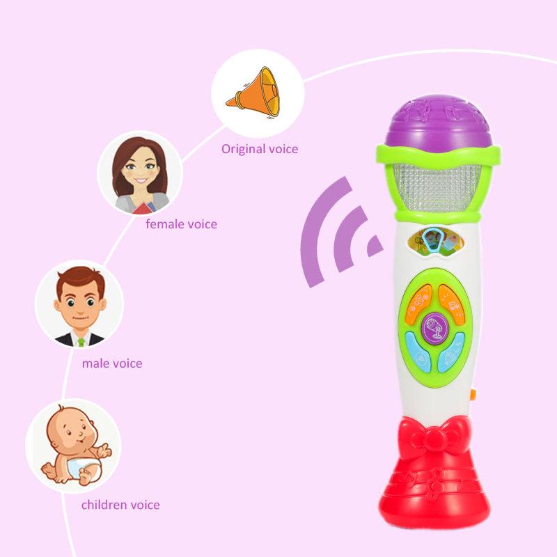 hot! Portable Kids Singing Karaoke Microphone,Voice Changing And Recording with Colorful Light Musical