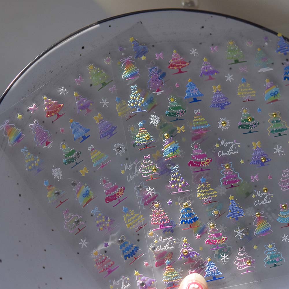 5D Жемчужные Рождественские Наклейки для Ногтей Аксессуары для Ногтей Рождественские Украшения для Ногтей Леди/Девушки