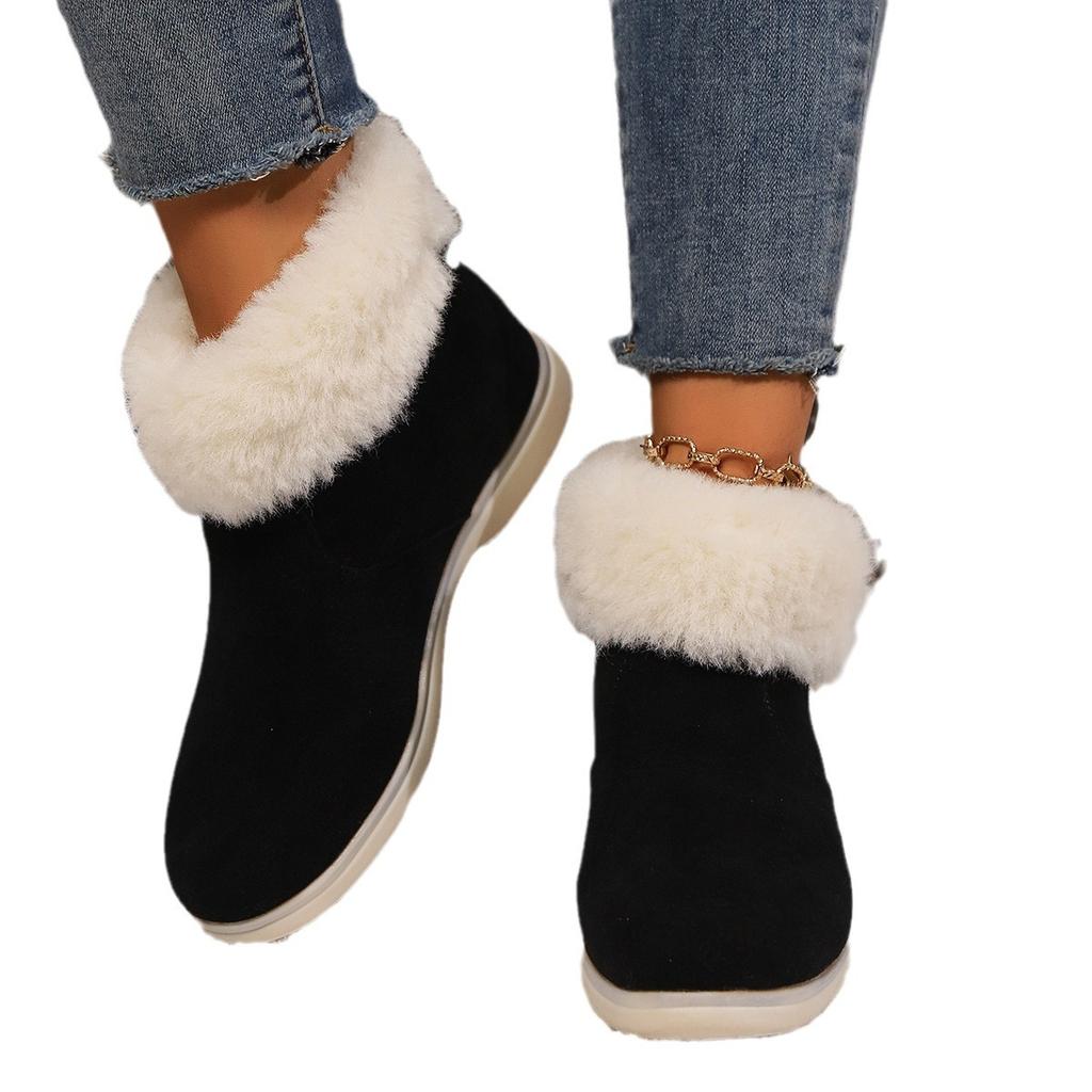 Winter Women's Plush Cotton Shoes Fashion Zipper Keep Warm Platform Shoes for Women Snow Boots Outdoor Casual Women's Ankle Boots