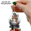 Рождественское украшение в виде снеговика, подвесное, 2D плоское, украшение в виде сферы со снежной сценой, праздничное украшение в виде снеговика