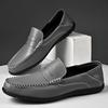 Модная дышащая повседневная обувь Офис 2024 Новая мода Роскошный бренд Лоферы Мужские Слипоны Кожаные Черные Деловые Кожаные Туфли Обувь на плоской подошве