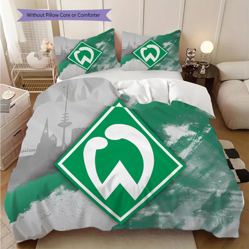 SV Werder Bremen Pattern Bedding Quilt Set Quilt Cover Pillowcase Home Decoration Birthday Gift (1 * duvet cover + 2 * pillowcase, without core)