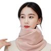 Winter Fleece Neck Scarf Thickened Warmth Autumn Neck Sleeve Women Scarf Double Layer Plush Neckerchief Scarf Ring EMA