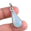Natural Aqua Chalcedony Gemstone Handmade 925 Solid Silver Pendant 1.75'' V3j25