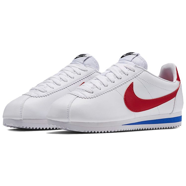 Nike Классические кожаные белые красные женские кроссовки Cortez 807471-103