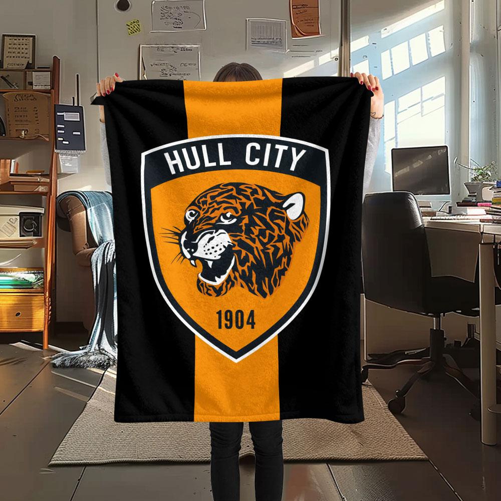 Hull City Art Printed Flannel Blanket, soft throw for bedroom sofa, washable, Christmas present, great gift.